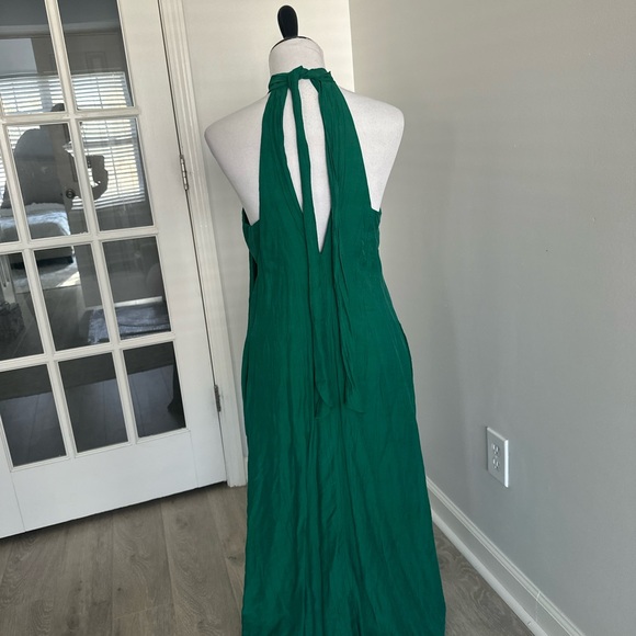 Anthropologie Elegant Green Halter Maxi Dress - Picture 5 of 7
